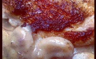 Kipfilet met champignons, paprikapoeder in zure room saus